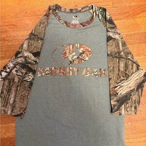 Mossy Oak Kids Long Sleeve Camo Tee - Green and Brown